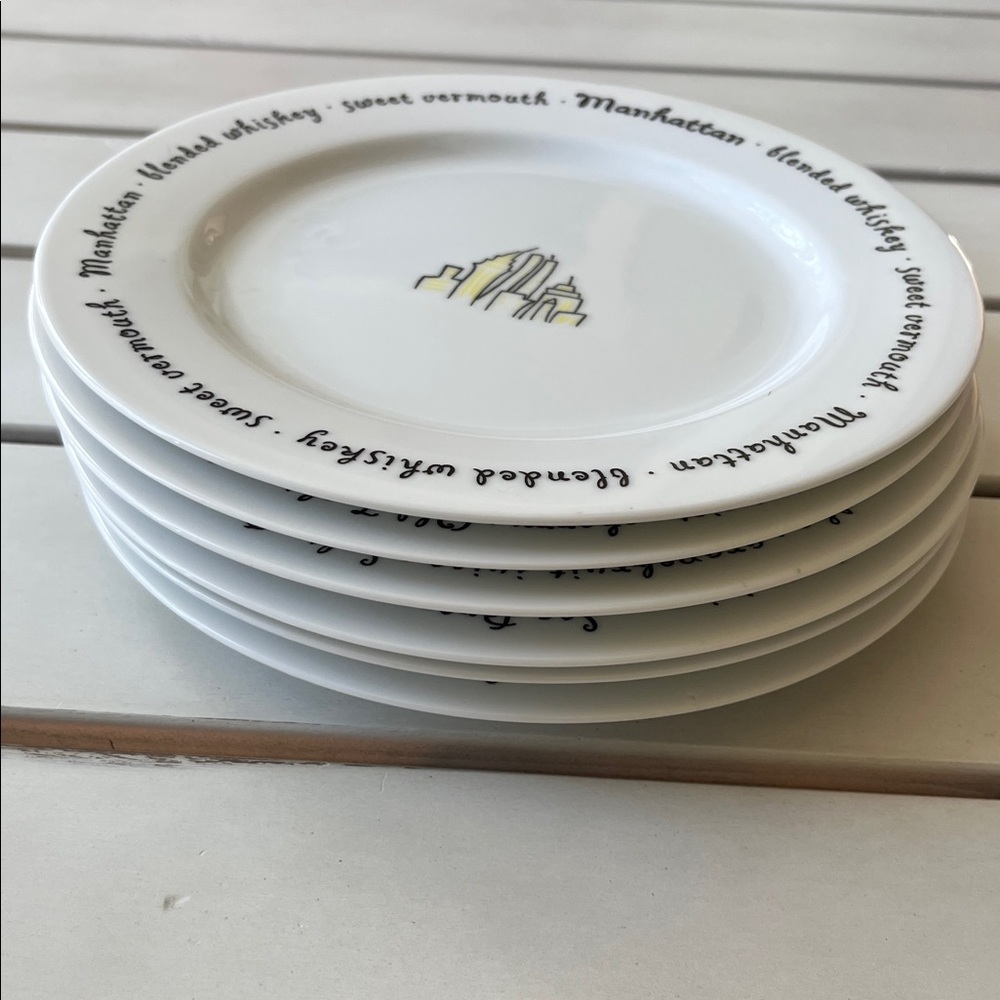 Pottery Barn Bar Lingo Appetizer 8 inch Plates